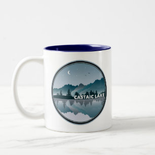 Caneca De Café Em Dois Tons Lago Castaic Reflexo Califórnia