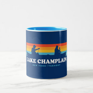 Caneca De Café Em Dois Tons Lago Champlain New York Vermont Canoe