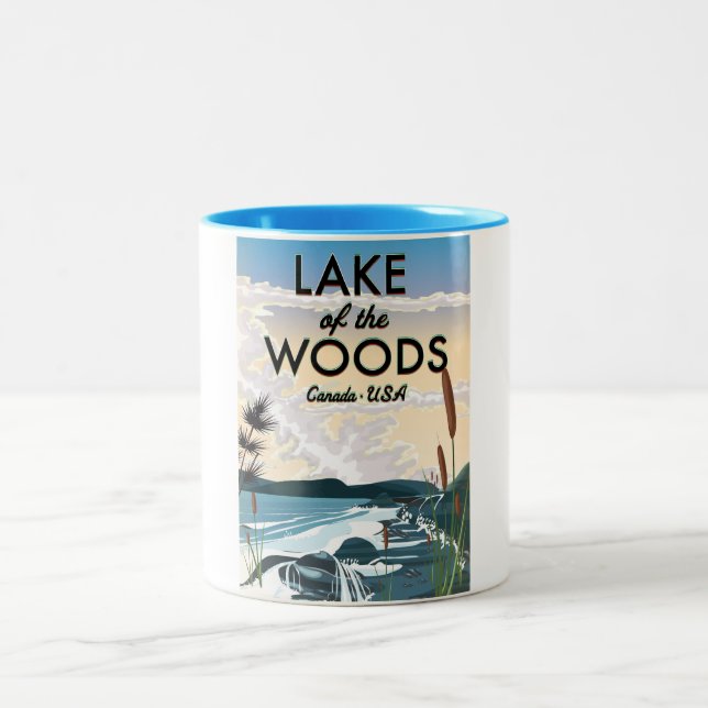 Caneca De Café Em Dois Tons Lago das Madeiras EUA Canadá (Centro)