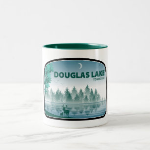 Caneca De Café Em Dois Tons Lago Douglas Tennessee Deer