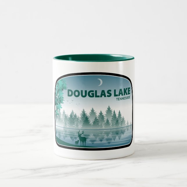 Caneca De Café Em Dois Tons Lago Douglas Tennessee Deer (Centro)