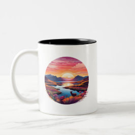 Caneca De Café Em Dois Tons Lago Ewe Sunset Na Escócia
