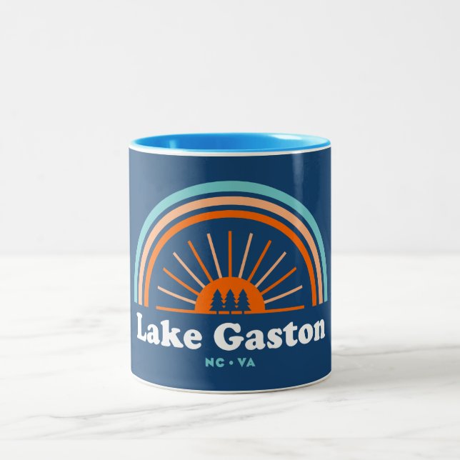 Caneca De Café Em Dois Tons Lago Gaston Carolina do Norte Virginia Rainbow (Centro)