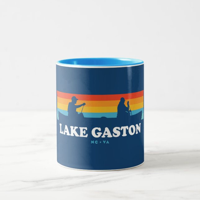 Caneca De Café Em Dois Tons Lago Gaston North Carolina Virginia Canoe (Centro)