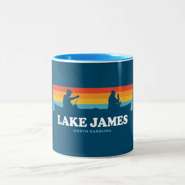 Caneca De Café Em Dois Tons Lago James North Carolina Canoe (Centro)