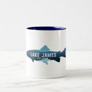 Caneca De Café Em Dois Tons Lago James North Carolina Peixes