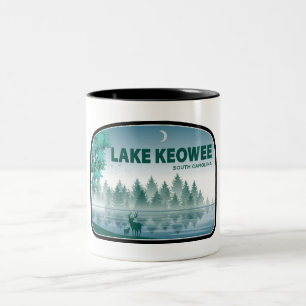 Caneca De Café Em Dois Tons Lago Keowee South Carolina Veado