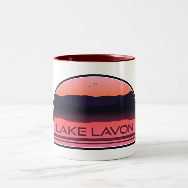 Caneca De Café Em Dois Tons Lago Lavon Texas Red Sunrise (Centro)
