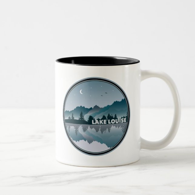 Caneca De Café Em Dois Tons Lago Louise Alberta Refletion (Direita)