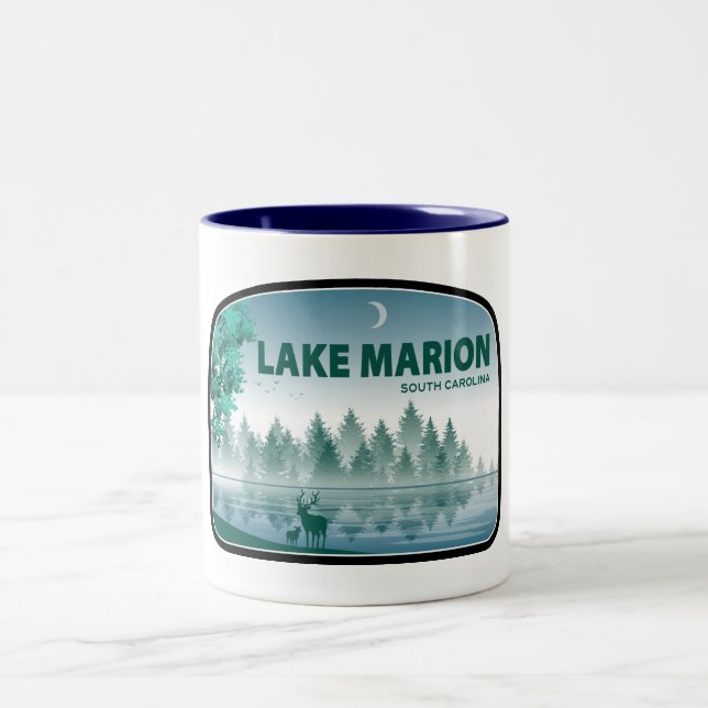 Caneca De Café Em Dois Tons Lago Marion South Carolina Deer (Centro)