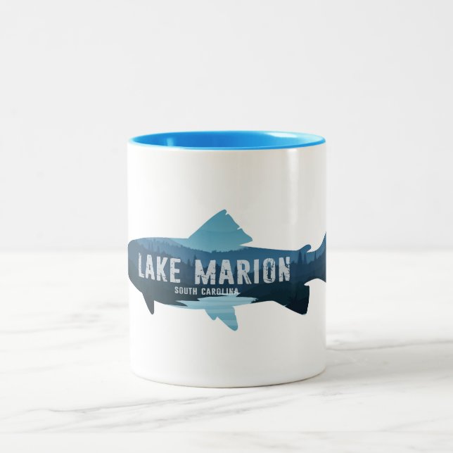 Caneca De Café Em Dois Tons Lago Marion South Carolina Fish (Centro)