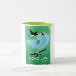 Caneca De Café Em Dois Tons Lago Mono, Condado de Mono, poster de viagens da C