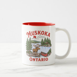 Caneca De Café Em Dois Tons Lago Muskoka Ontário Canadá