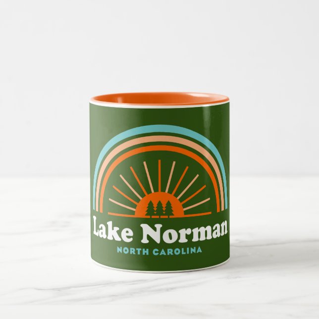 Caneca De Café Em Dois Tons Lago Norman Carolina Rainbow (Centro)
