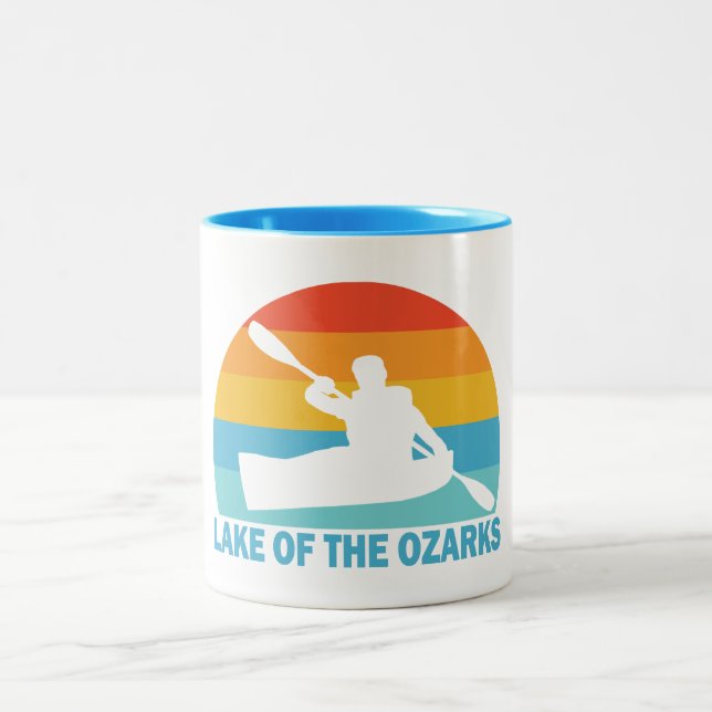 Caneca De Café Em Dois Tons Lago Ozarks Missouri Kayak (Centro)
