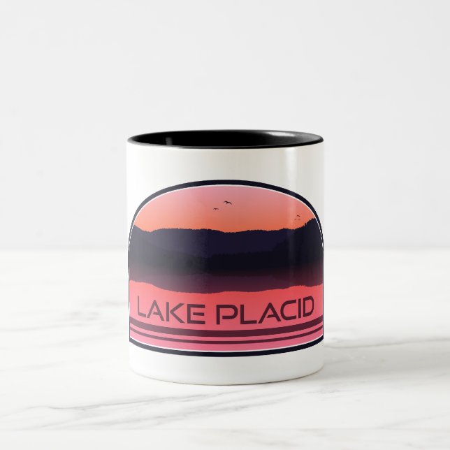 Caneca De Café Em Dois Tons Lago Plácido New York Red Sunrise (Centro)