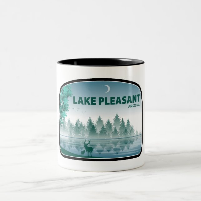 Caneca De Café Em Dois Tons Lago Pleasant Arizona Deer (Centro)