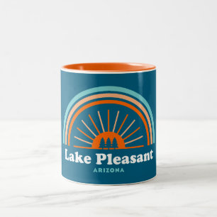 Caneca De Café Em Dois Tons Lago Pleasant Arizona Rainbow