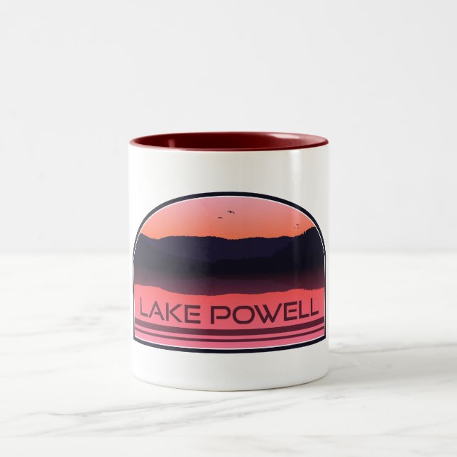 Caneca De Café Em Dois Tons Lago Powell Arizona Utah Red Sunrise (Centro)