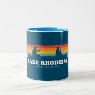 Caneca De Café Em Dois Tons Lago Rhodhiss, Carolina do Norte, Canoe