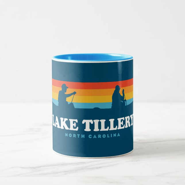 Caneca De Café Em Dois Tons Lago Tillery North Carolina Canoe (Centro)