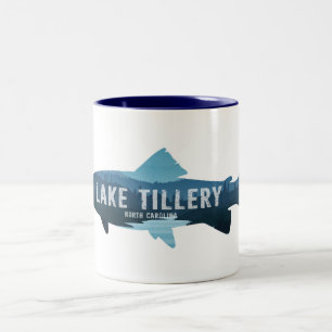 Caneca De Café Em Dois Tons Lago Tillery North Carolina Fish