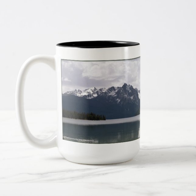 Caneca De Café Em Dois Tons Lago vermelho Idaho fish (Esquerda)
