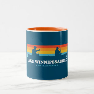 Caneca De Café Em Dois Tons  Lago Winnipesaukee New Hampshire Canoe