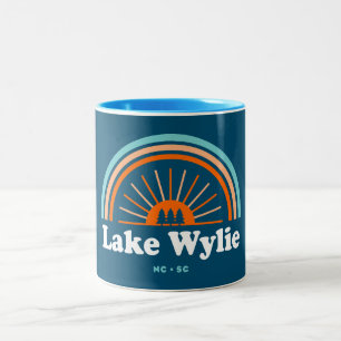 Caneca De Café Em Dois Tons Lago Wylie Carolina do Norte Carolina do Sul Rainb