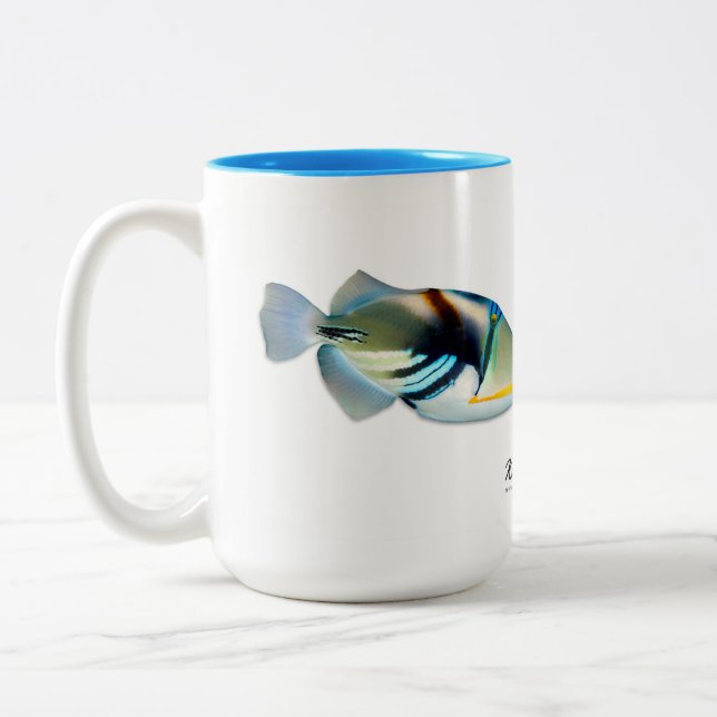 Caneca De Café Em Dois Tons Lagoa de Triggerfish, Rhinecanthus aculeatus (Esquerda)