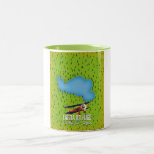 Caneca De Café Em Dois Tons Lagoa do Fogo São Miguel Açores mapa