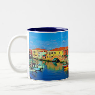 Caneca De Café Em Dois Tons Lagoa Venetiana - MURANO - panorama