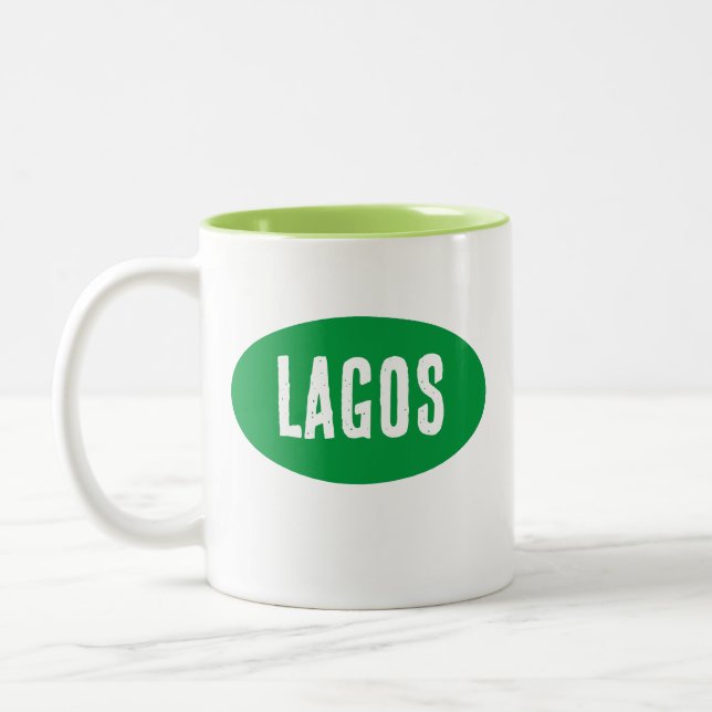 Caneca De Café Em Dois Tons Lagos Nigéria Mug (Esquerda)