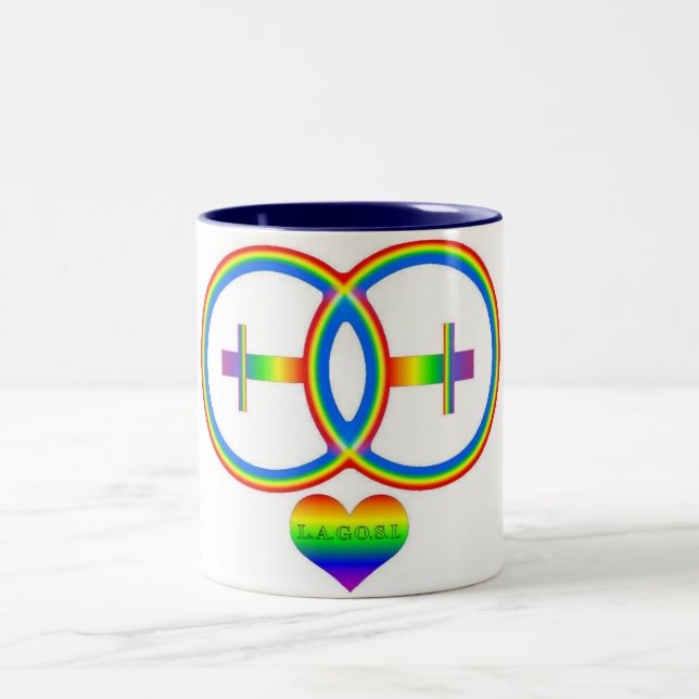 Caneca De Café Em Dois Tons LAGOSI 001Rainbow-2female-mug (Centro)