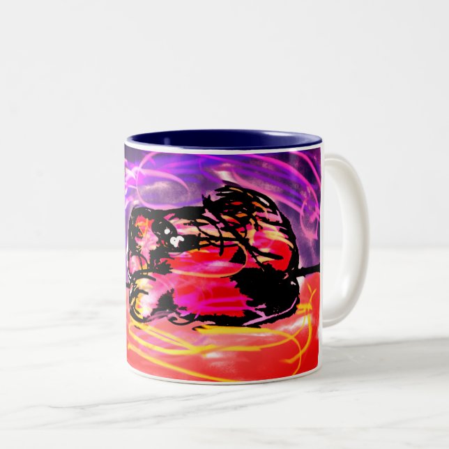 Caneca De Café Em Dois Tons Lagosta vermelha Gem (Frente Esquerda)