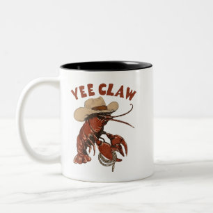 Caneca De Café Em Dois Tons Lagostim Yee Garra Lagosta Cowboy Engraçado Ociden