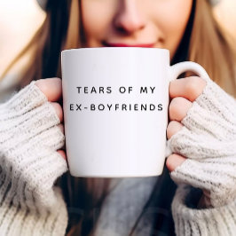 Caneca De Café Em Dois Tons Lágrimas da minha ex-Namorado | Tipografia Engraça