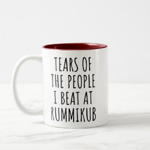 Caneca De Café Em Dois Tons Lágrimas das Pessoas que eu espanco no Rummikub