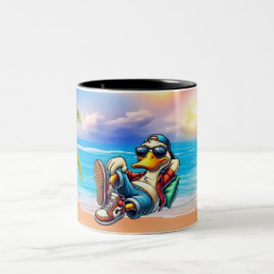 Caneca De Café Em Dois Tons Laid Back Beaching Duck Mug