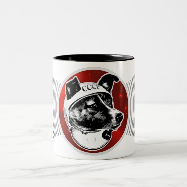 Caneca De Café Em Dois Tons Laika - receptáculo da transmissão do cão do (Centro)
