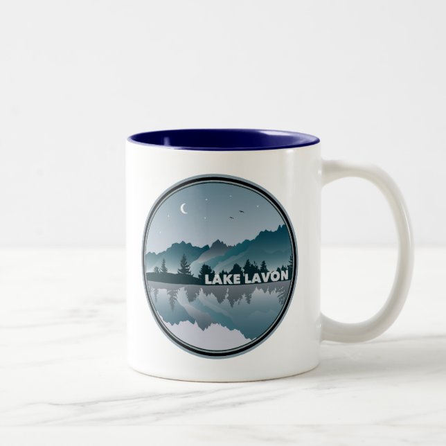 Caneca De Café Em Dois Tons Lake Lavon Texas Refletion (Direita)