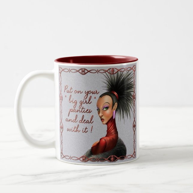 Caneca De Café Em Dois Tons Lama "calcinhas grandes da menina " (Esquerda)