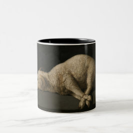 Caneca De Café Em Dois Tons Lamb de Deus (Agnus Dei) (Animais Sacrificados)