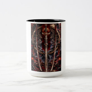 Caneca De Café Em Dois Tons lâmina de três gumes