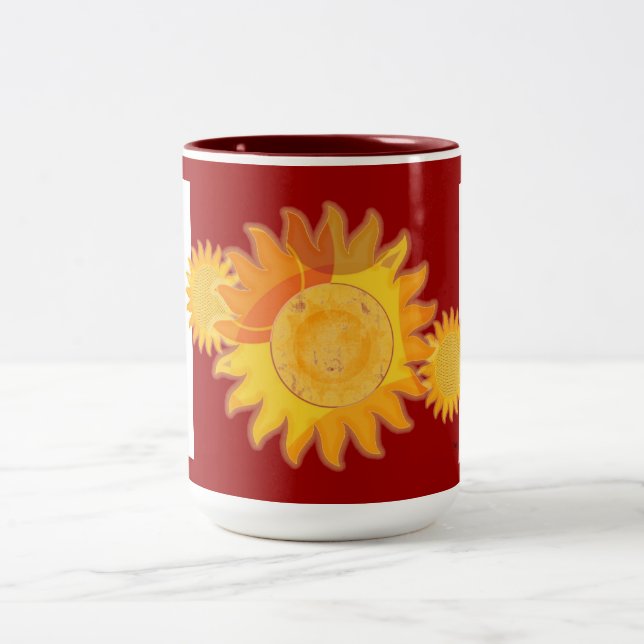 Caneca De Café Em Dois Tons Lâmina Vermelha Grande (Centro)