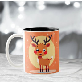 Caneca De Café Em Dois Tons Lâmpada de café com Rudolph