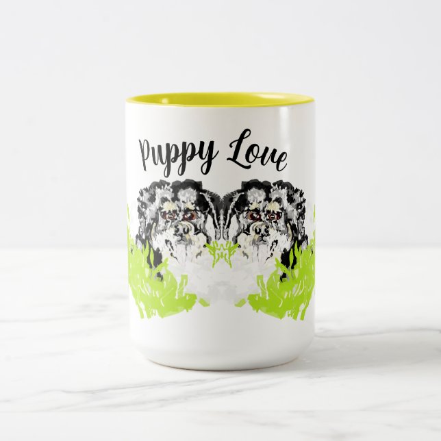 Caneca De Café Em Dois Tons Lâmpadas: Amor De Cãozinho (Centro)