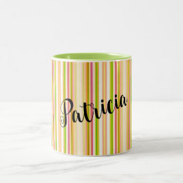 Caneca De Café Em Dois Tons Lança Vertical Verde Laranja Personalizada Mug