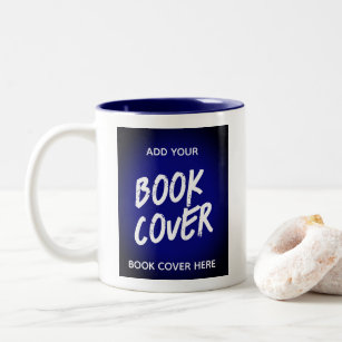Caneca De Café Em Dois Tons Lançamento do Livro Cobrir Azul do Autor do Promoc