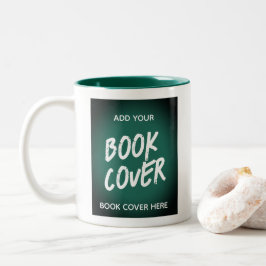 Caneca De Café Em Dois Tons Lançamento do Livro Cobrir Verde do Autor do Promo